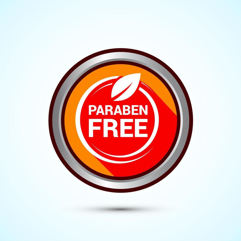 Paraben free icon design, suitable for product label. Orange Shadow Button Design vector