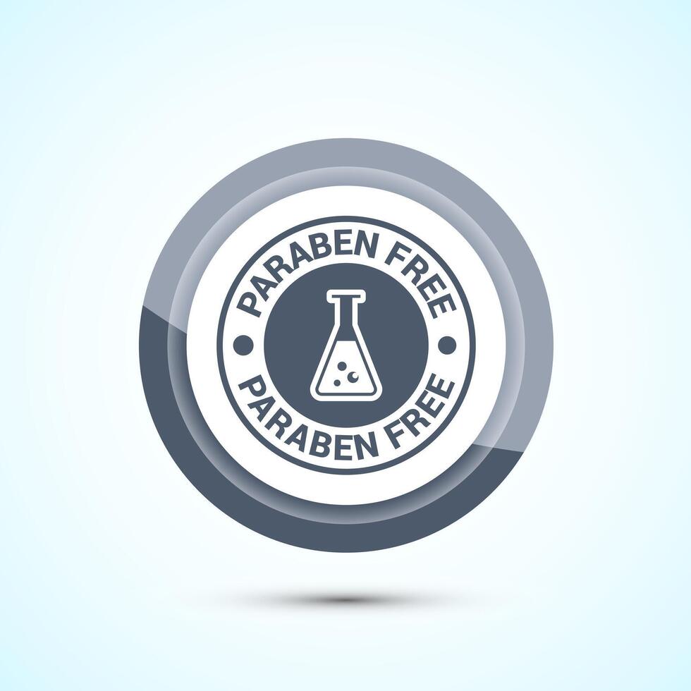 Paraben free icon design, suitable for product label. Gray Color Button Design vector