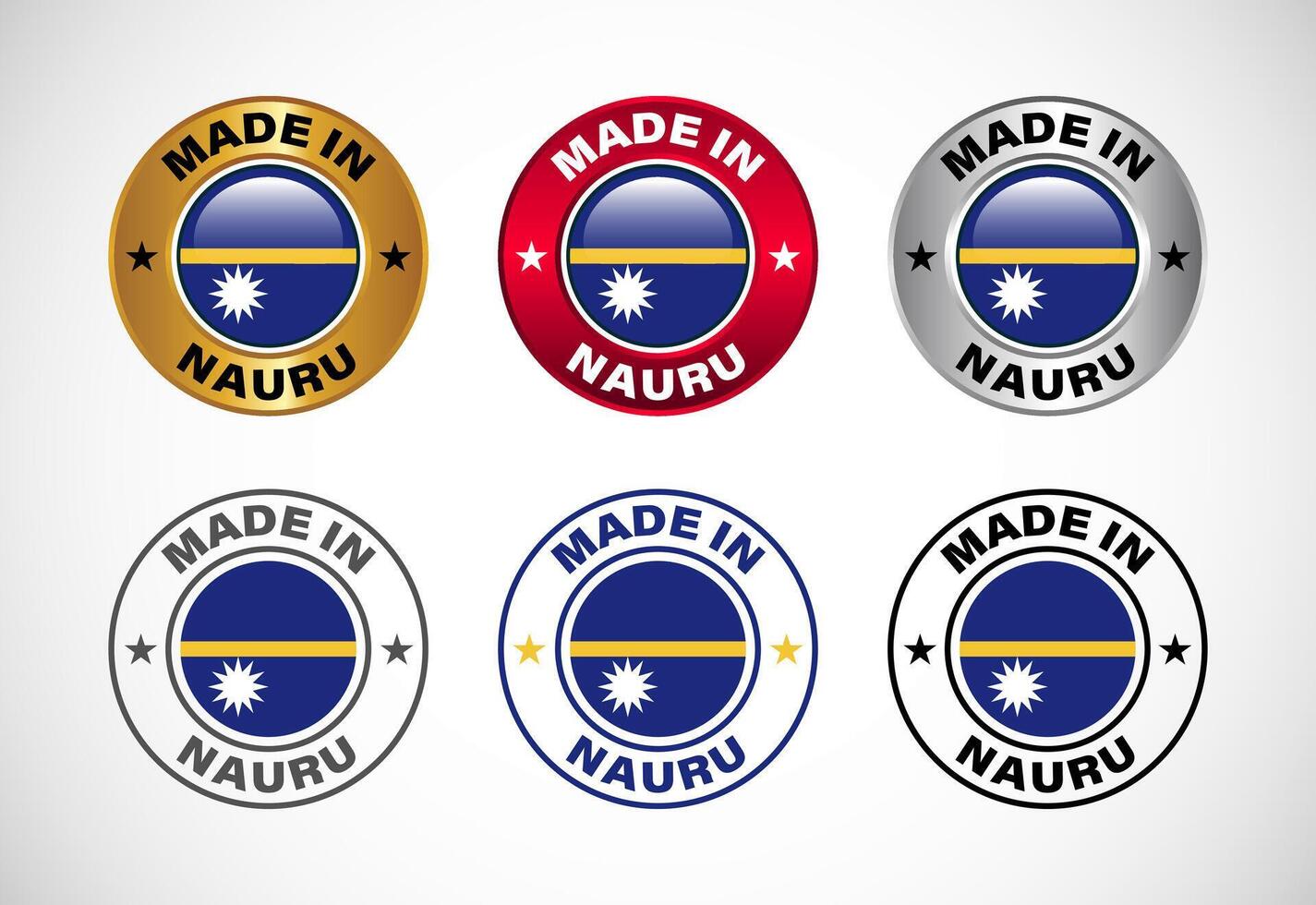 Made in Nauru label icon with flag. Icon set for business, badge, seal, sticker, logo, and symbol vector