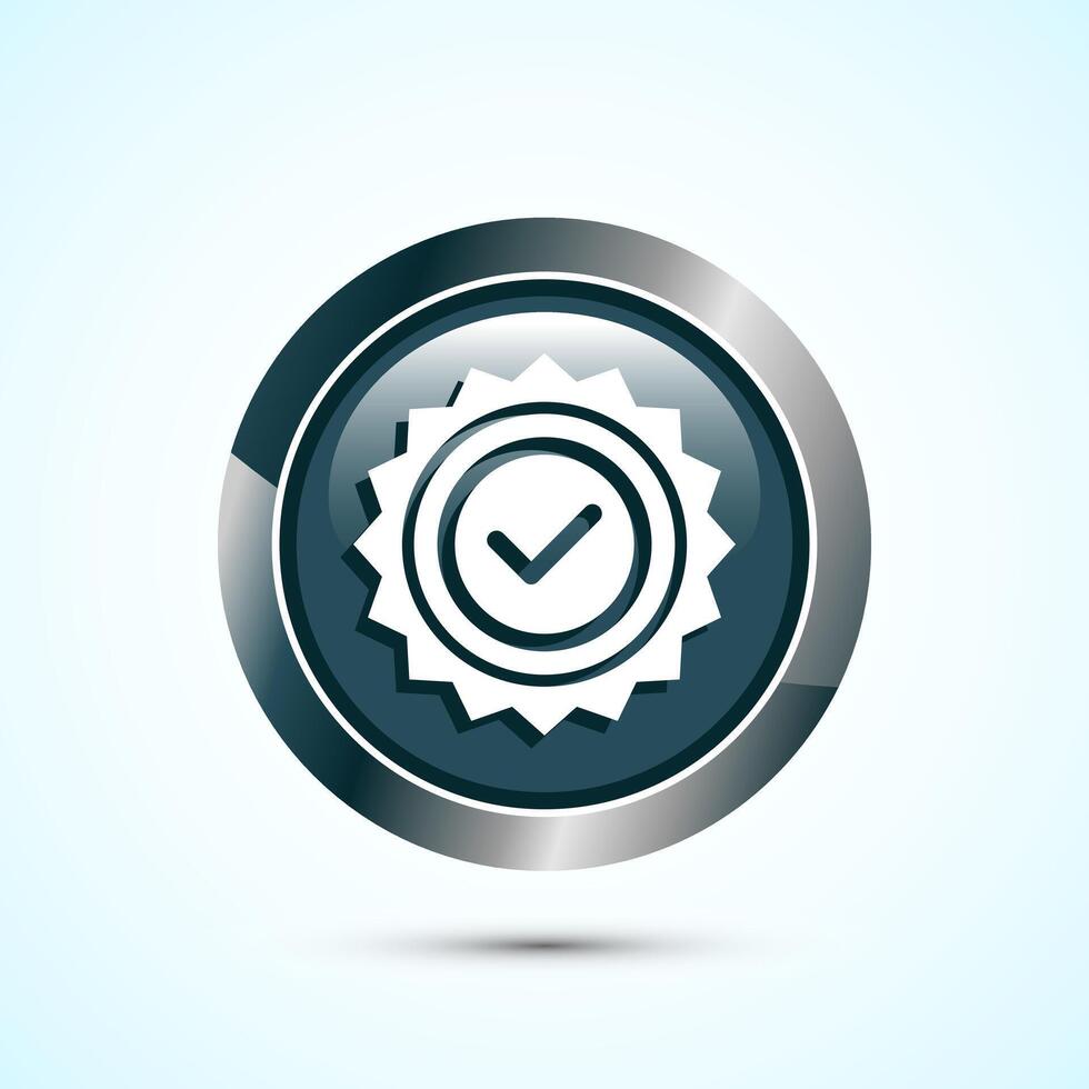 Warranty icon design, Warranty badge, Approval icon sign, Gray Color Round Button Design vector
