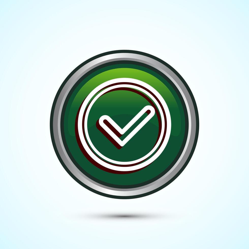 Warranty icon design, Warranty badge, Approval icon sign, Green Color Round Button Design vector