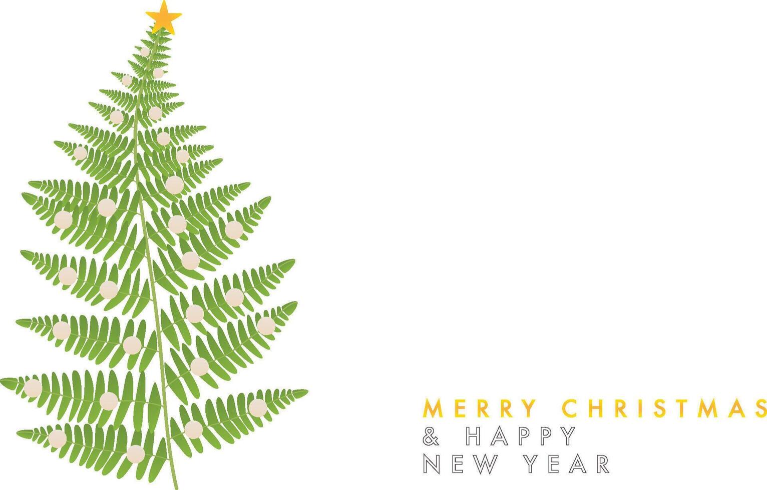 Christmas card with fern vector