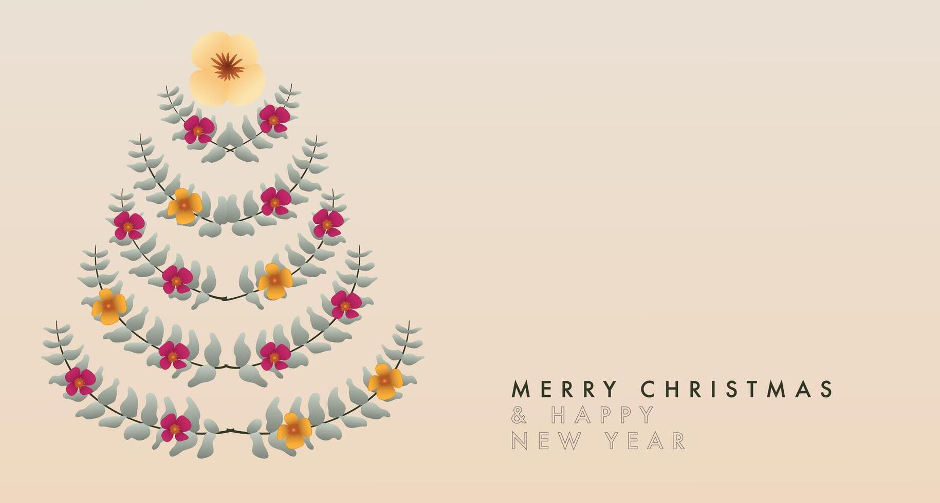 Christmas card with branches vector