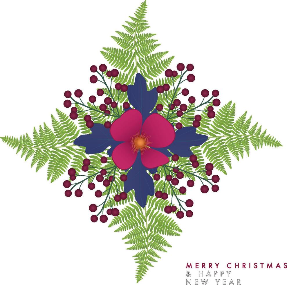 Snowflake with fern vector