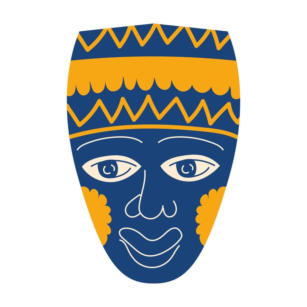 Ornate mask in flat design. Kwanzaa holiday festival abstract symbol. illustration isolated. vector