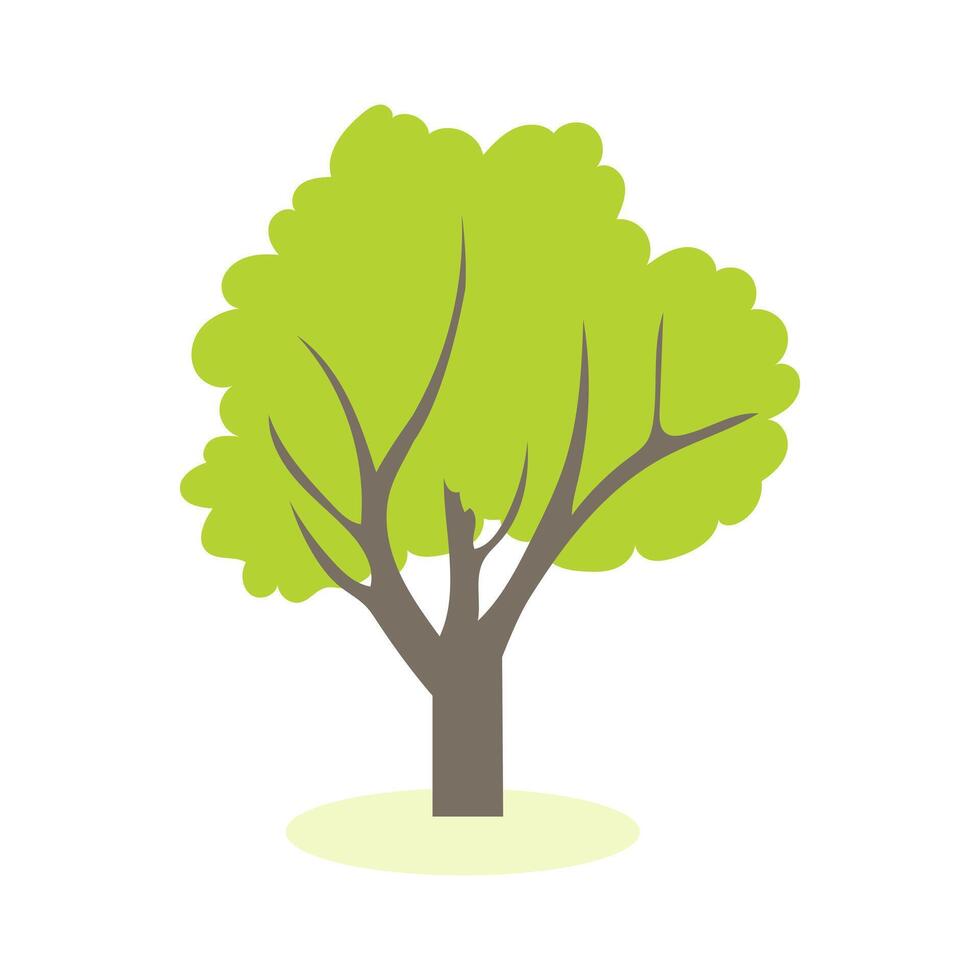 Green foliage tree in flat design. Leaves plant for forest or garden. illustration isolated. vector