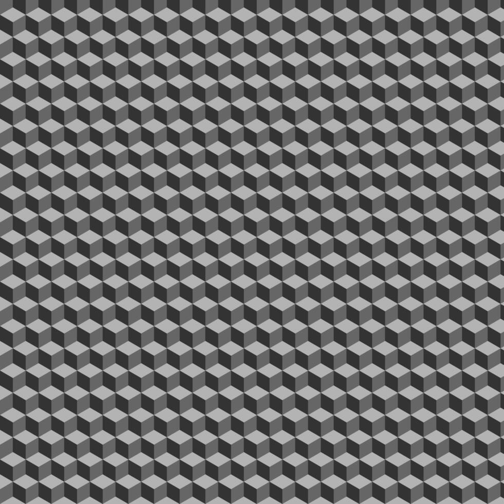 Geometric pattern, 3D gray cube pattern, illustration of isometric cubes. vector