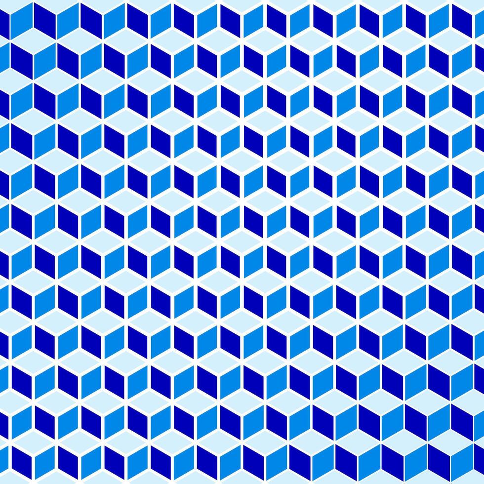 Geometric pattern, 3D blue cube pattern, illustration of isometric cubes. vector