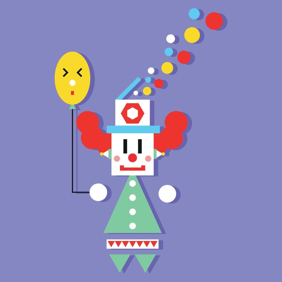 Flat clown girl vector