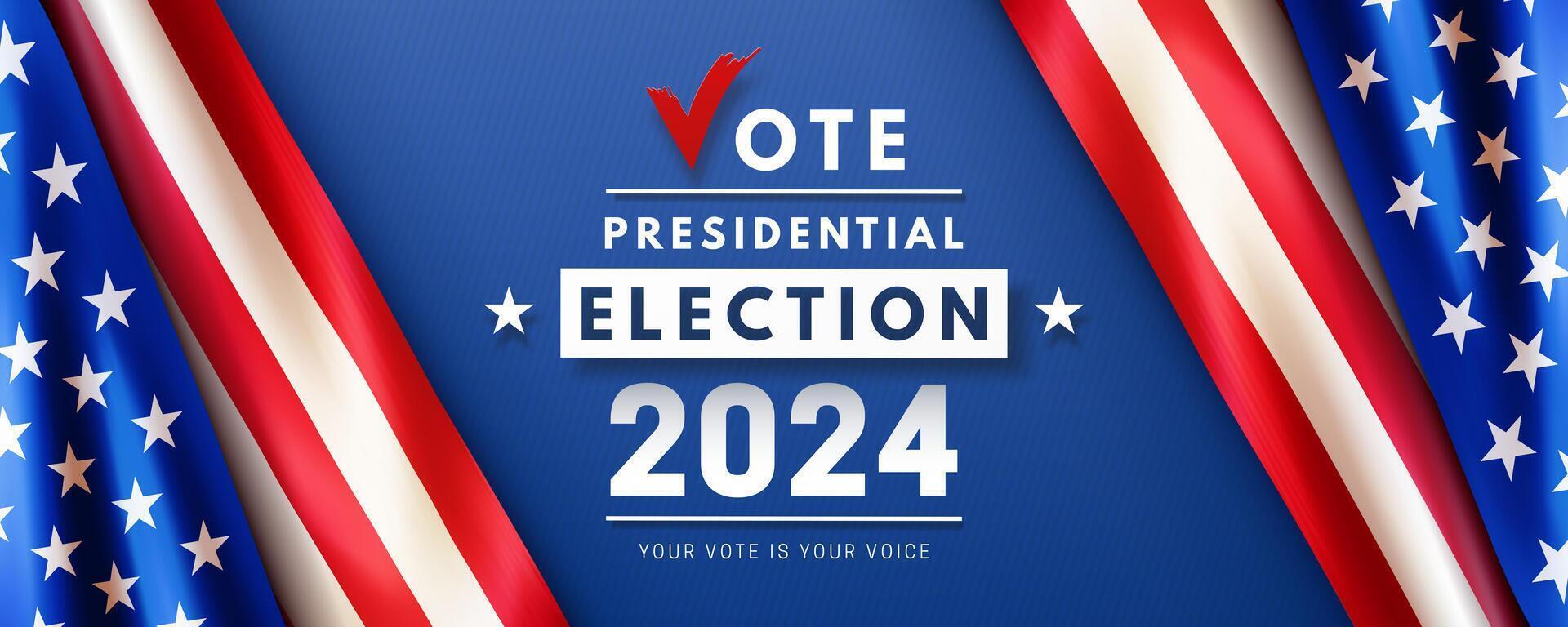 Presidential Election campaign banner with American flag vector