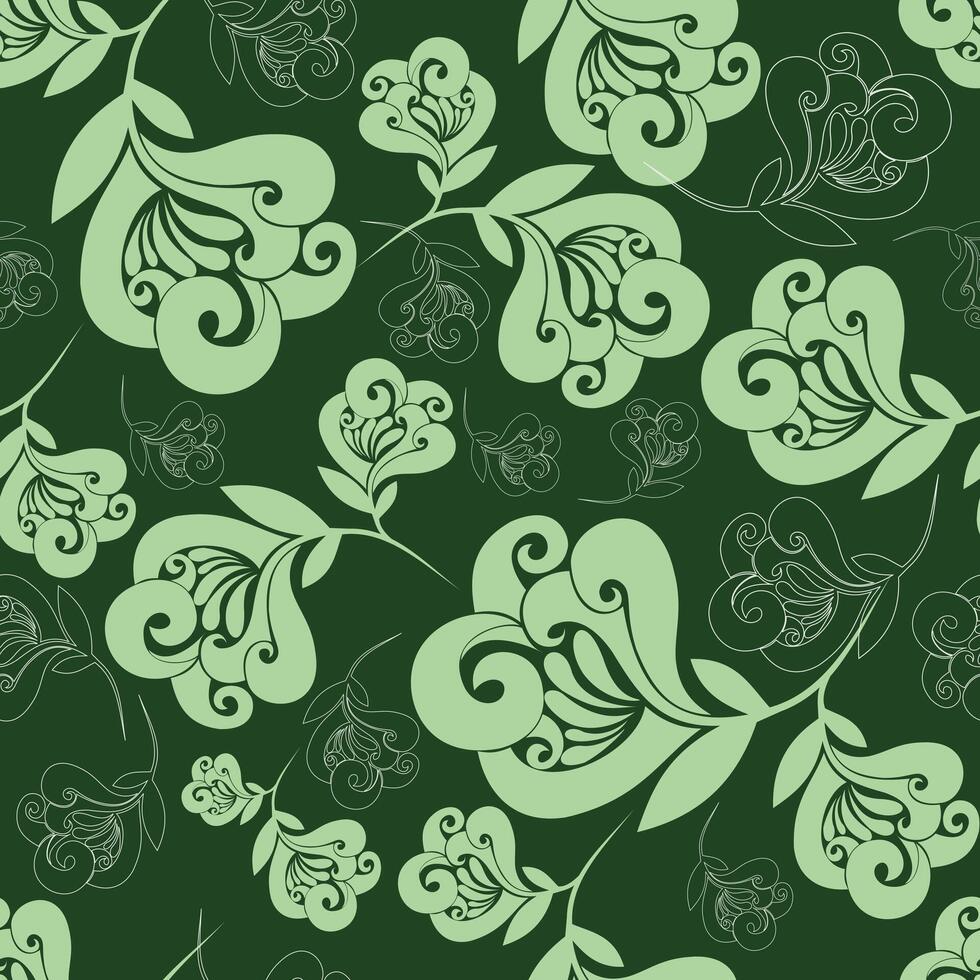 Seamless pattern Chrysanthemums,japanese floral pattern with outline flower background vector