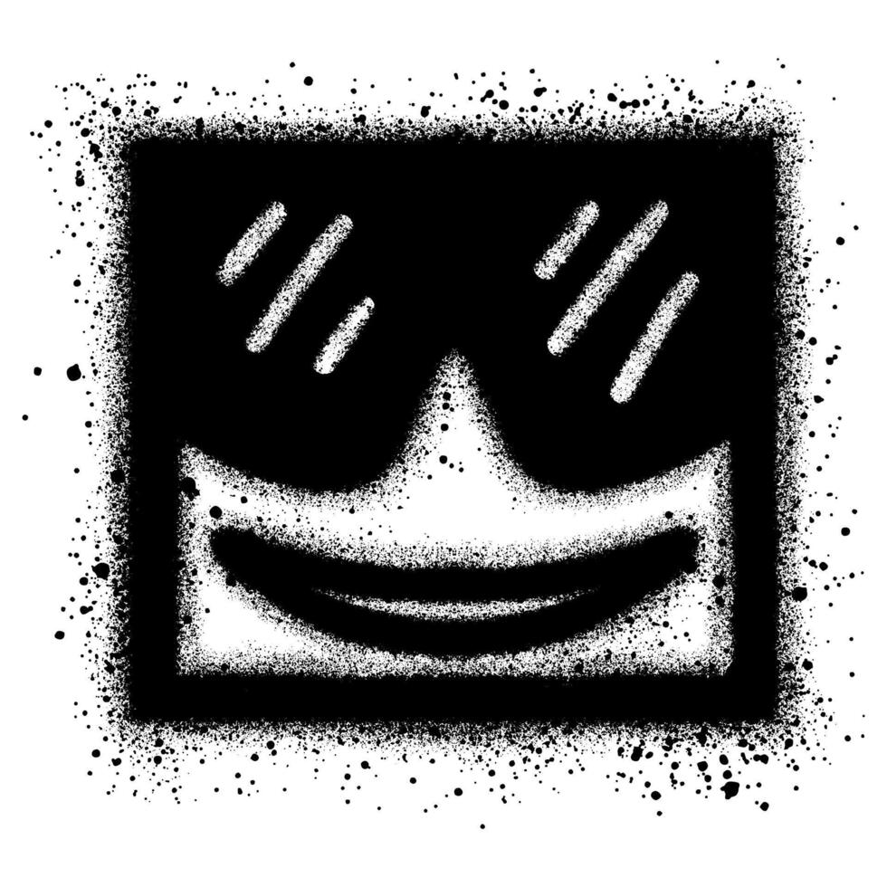 Spray Painted Graffiti smiling face emoticon. vector