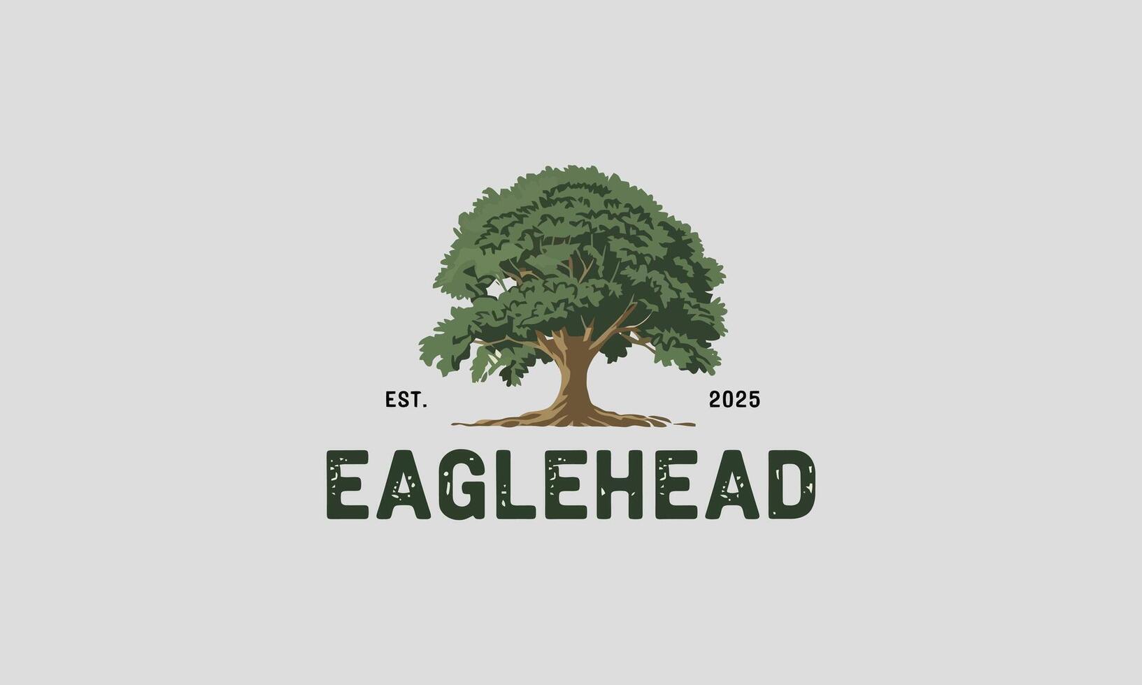Tree logo with natural, rustic style for Eaglehead brand vector