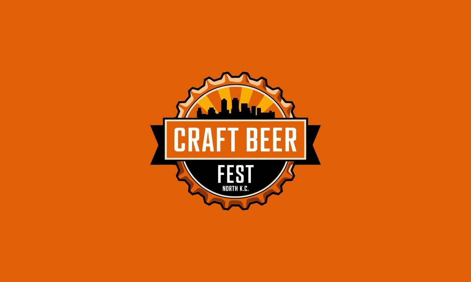 Festive craft beer festival logo design vector