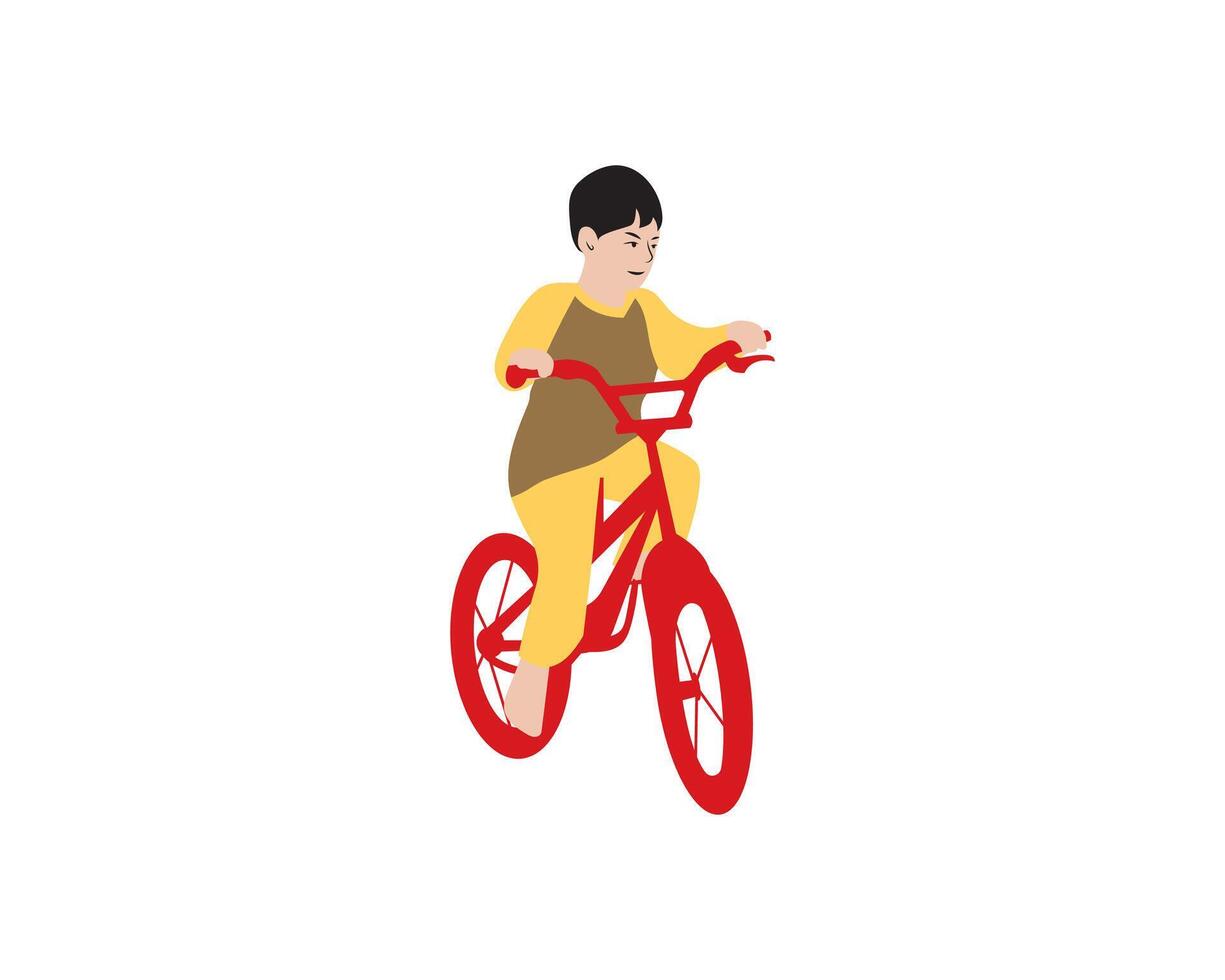 A boy riding Bicycle illustration vector