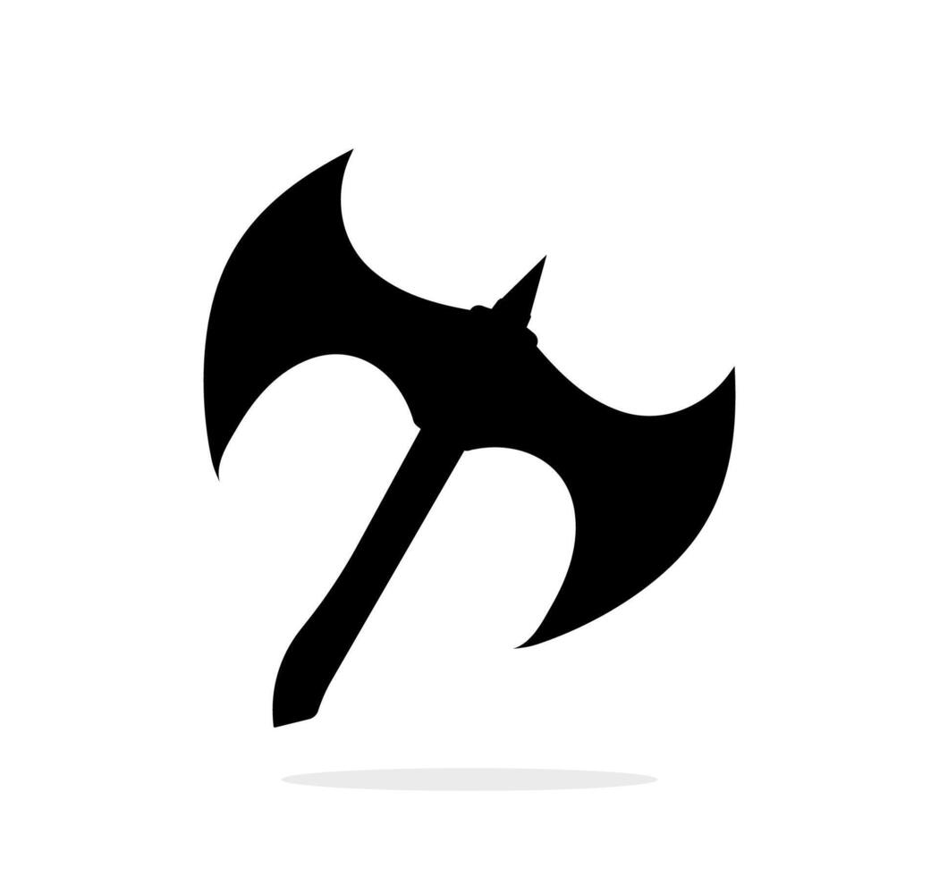 a silhouette of double edge axe illustration vector
