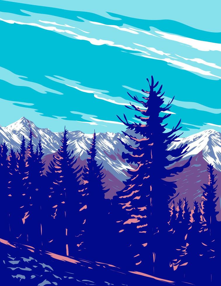 Sundance Range in Banff National Park Alberta Canada WPA Poster Art vector