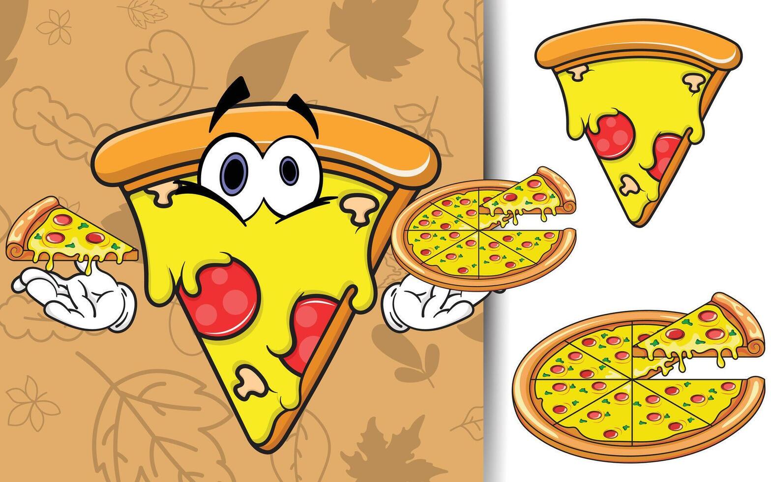 Illustration design of delicious pizza mascot vector