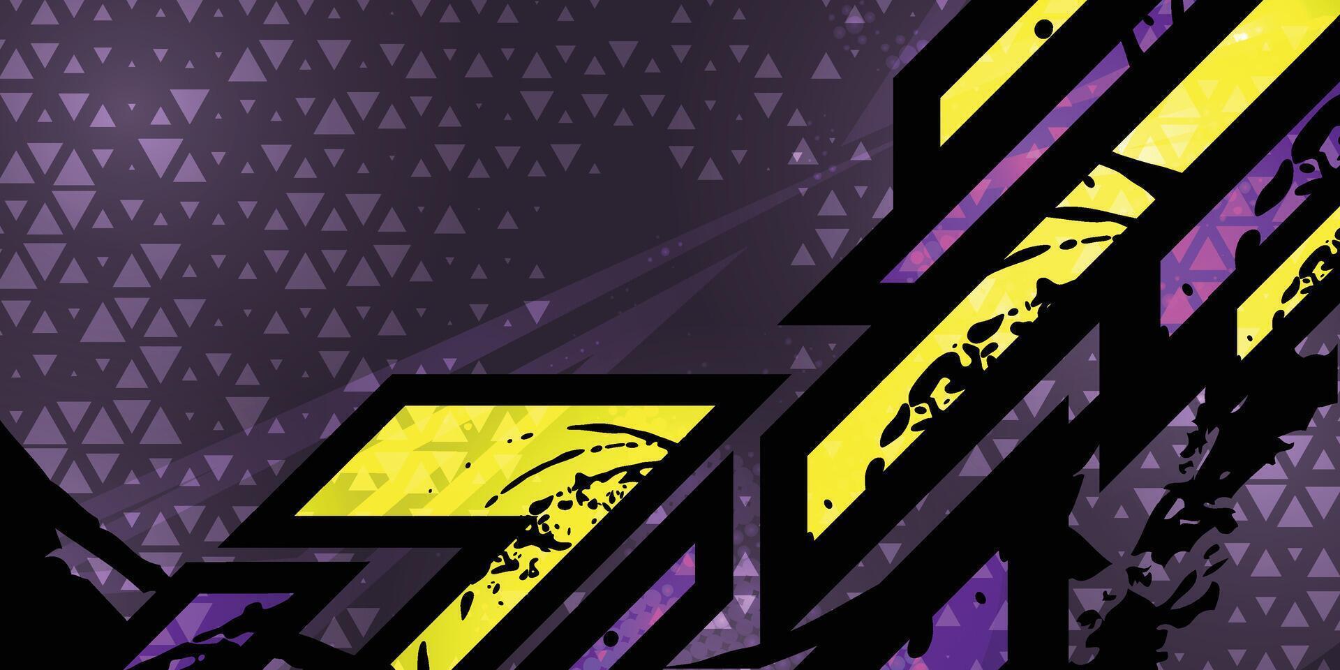 Car sticker stripe pattern in yellow and dark purple vector