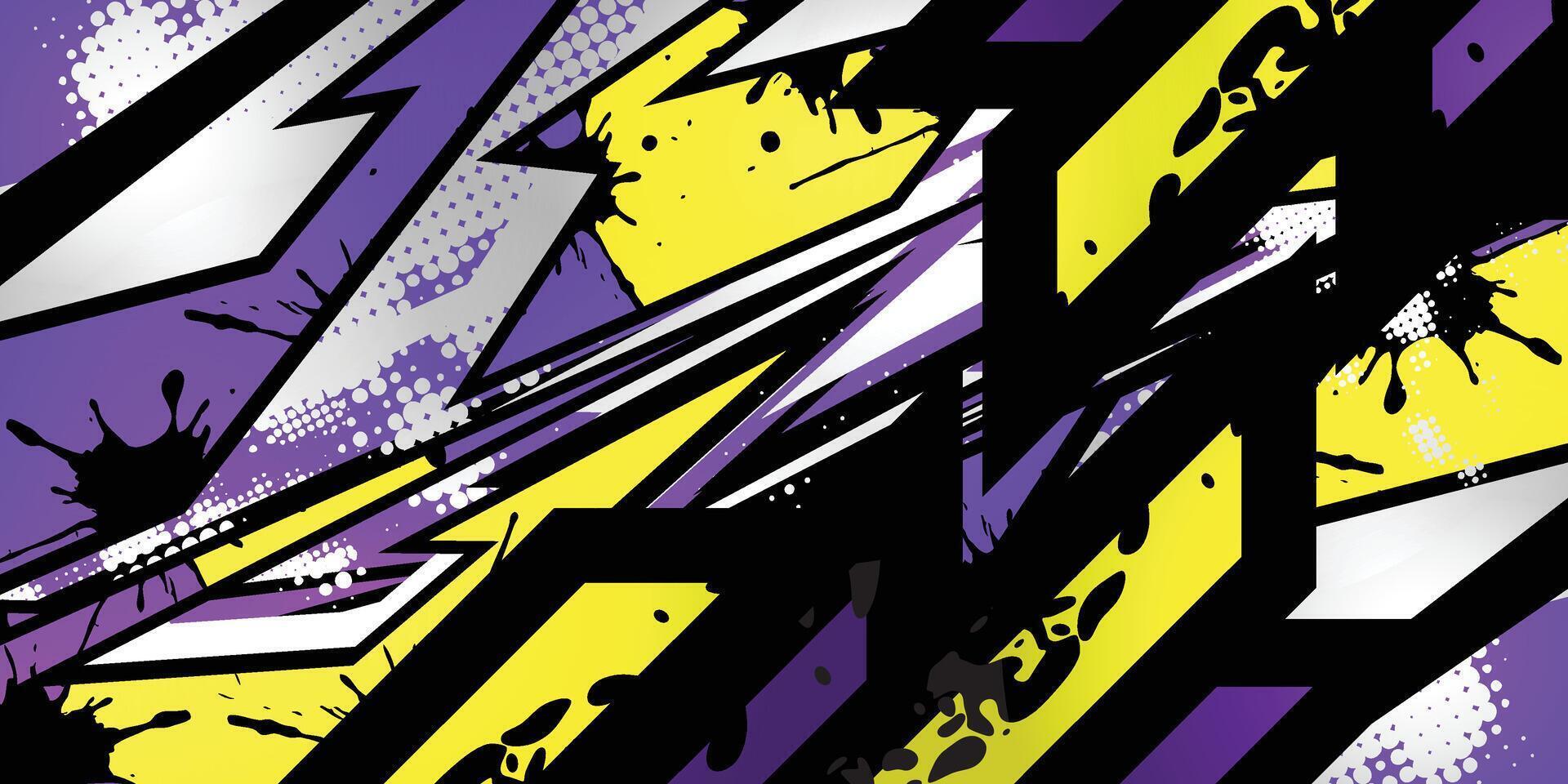a purple and yellow abstract design with a black and white background vector