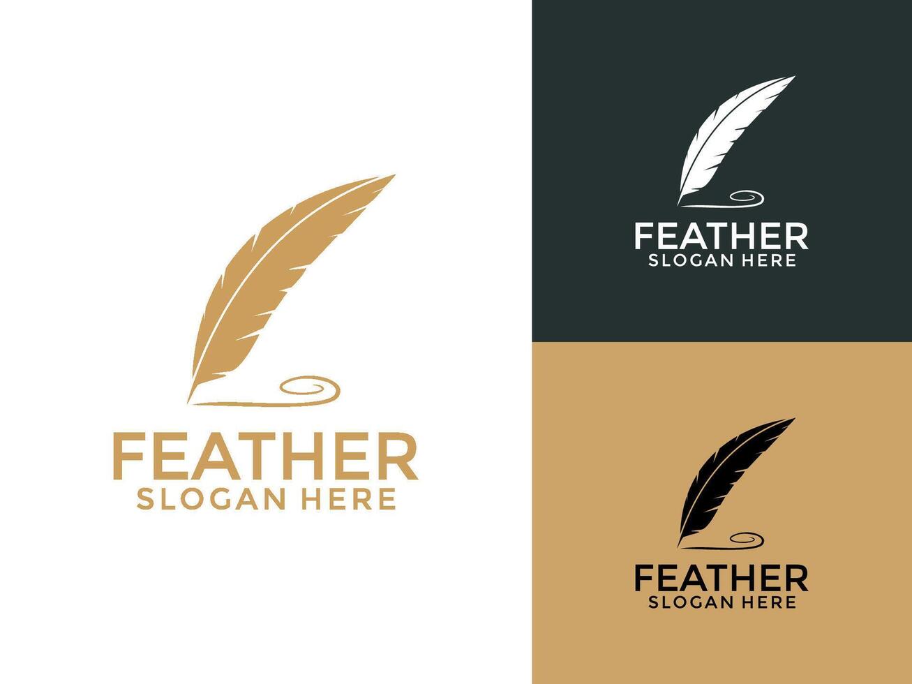 Feather Signature logo design , signature logo design template vector