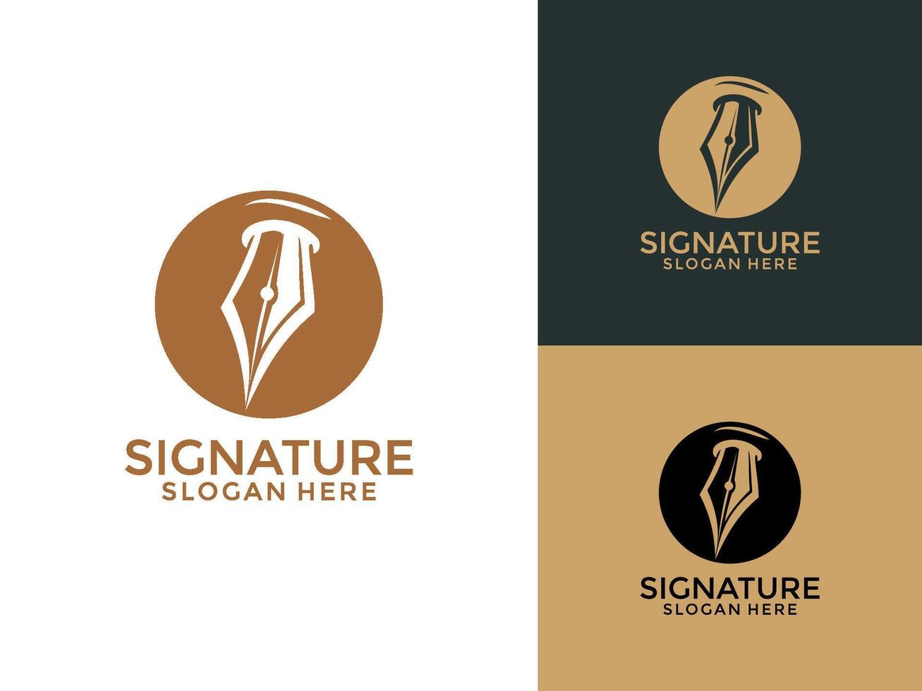 pen logo design , signature logo design template vector