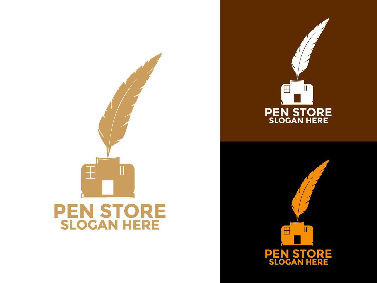 Pen Shop logo design , Classic Pen store logo design template vector