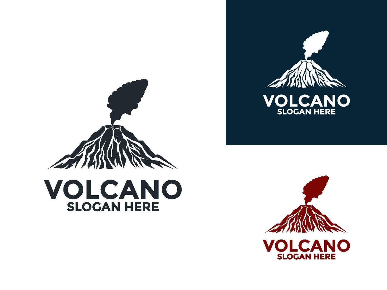 Eruption Volcano Mountain logo Iicon , Mountain Volcano logo design template vector