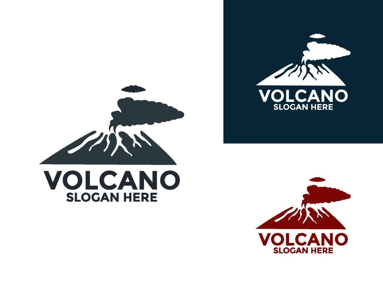 Eruption Volcano Mountain logo , Mountain Volcano logo icon design template vector