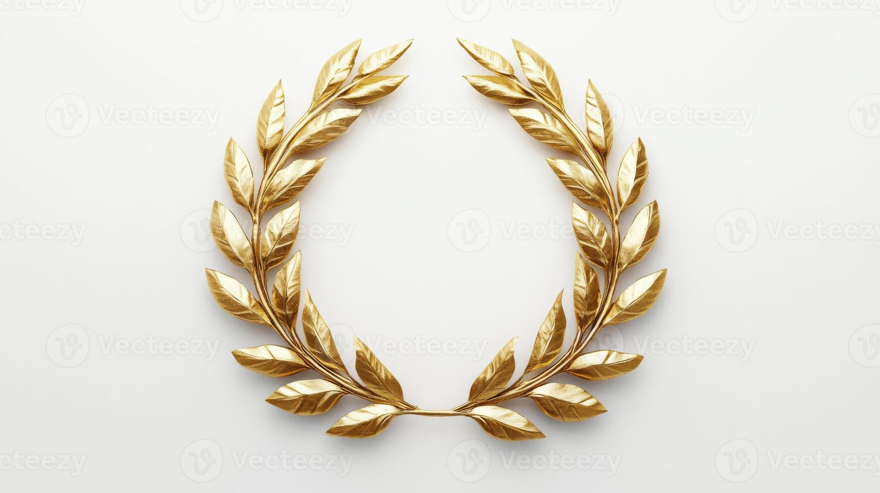 This is a beautifully crafted golden laurel wreath, a timeless symbol representing success, royalty, and honor. It is perfect for prestigious awards and elegant decorations for special events photo