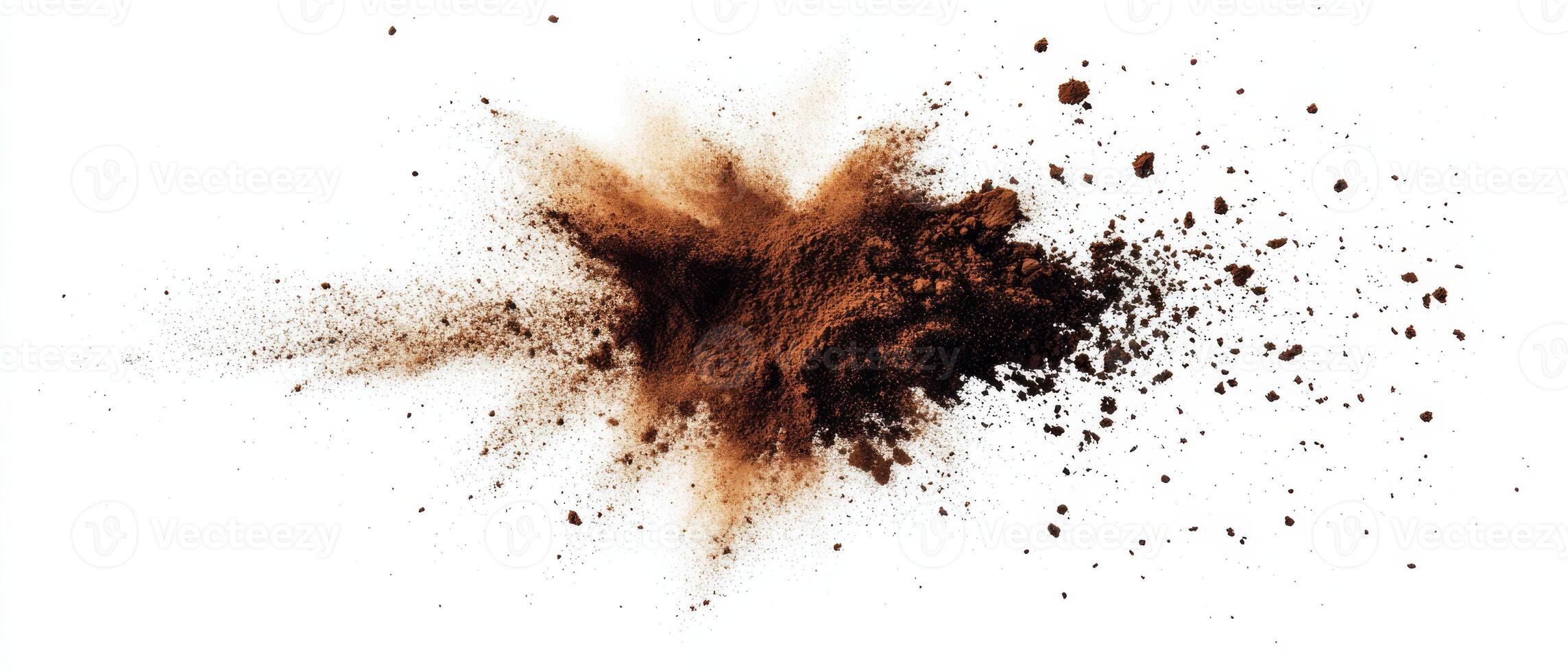 A compelling and dynamic visual representation of a powerful brown dust explosion, effectively illustrating the dual forces of nature and pollution through a vivid and abstract design concept photo