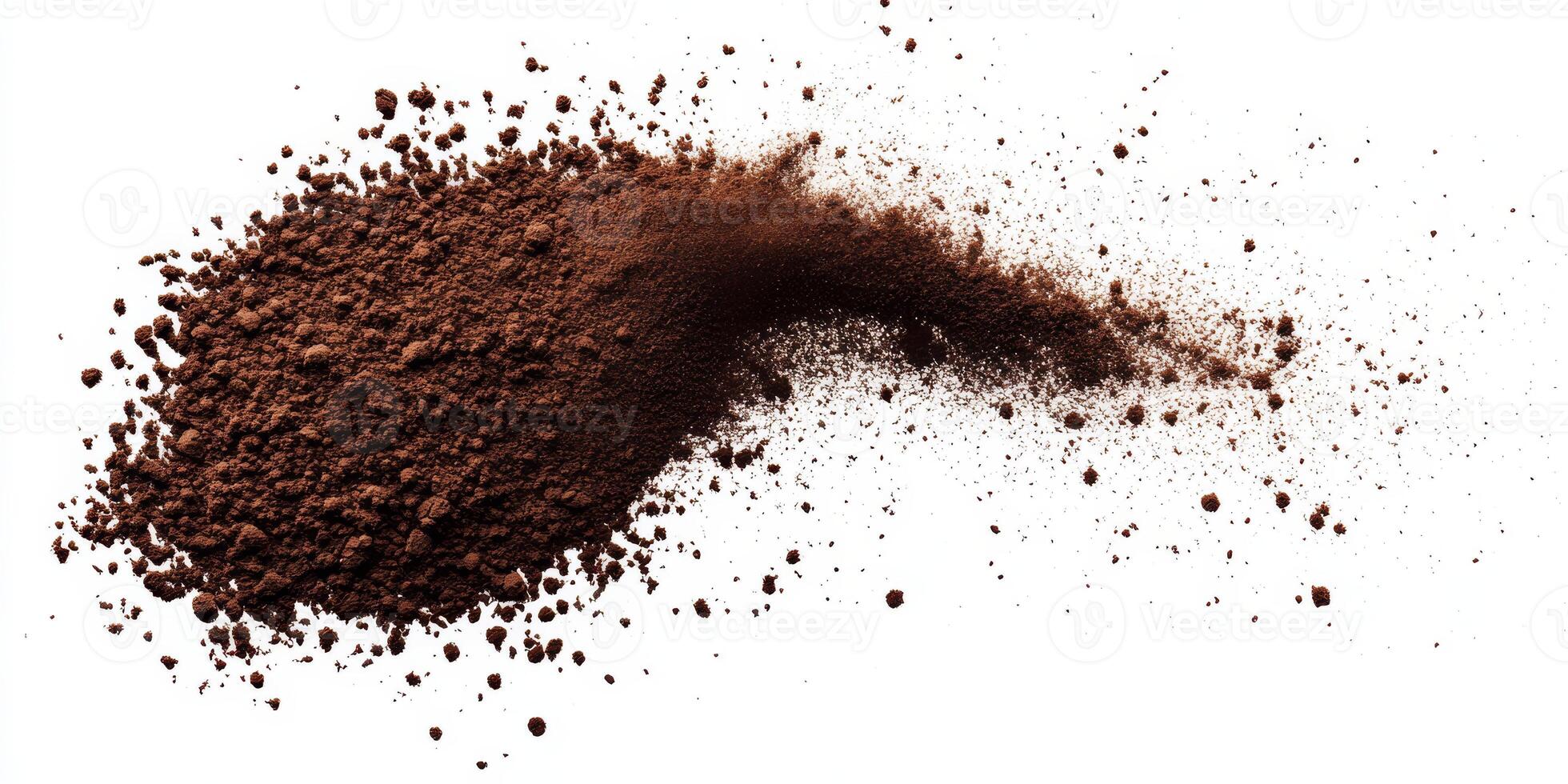 A dynamic visual shows brown powder resembling dirt or dust, evoking concepts like pollution, sandstorms, and abstract representations of familiar natural landscapes in the environment photo