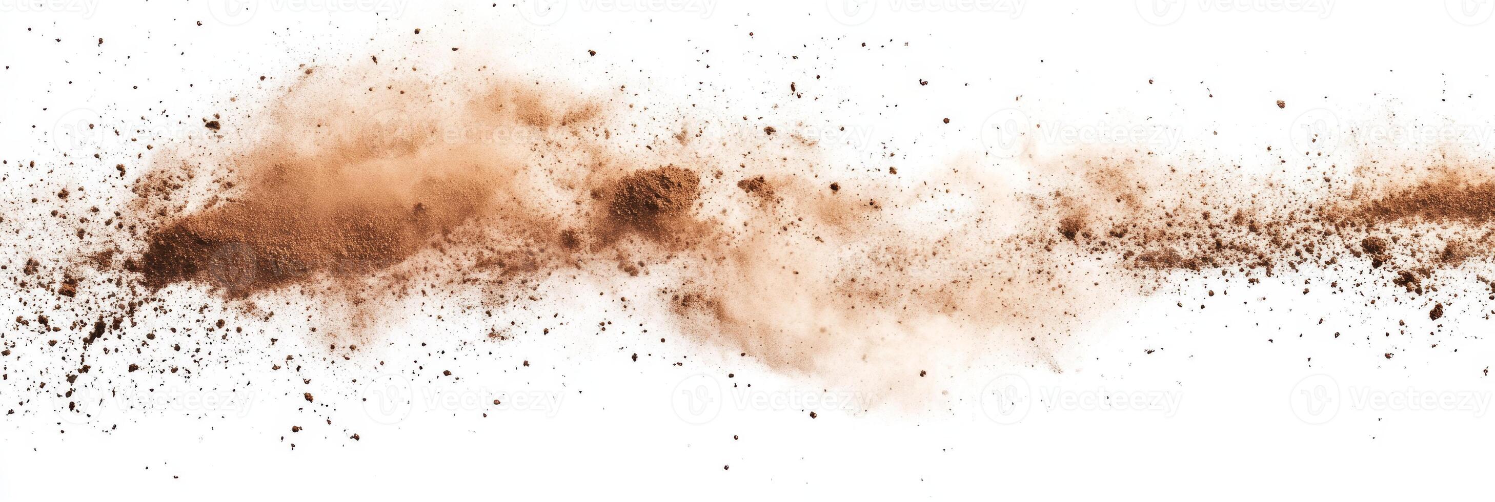 This abstract brown dust cloud visually portrays the effects of a sandstorm, emphasizing a sense of movement and featuring earthy tones. It serves as an ideal background or design element photo