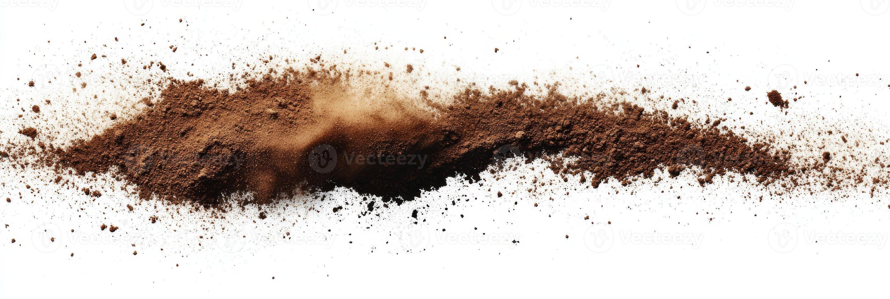 A breathtaking and visually striking representation of a magnificent explosion of dust and dirt, masterfully capturing the dynamic and chaotic motion of countless particles swirling through the air photo