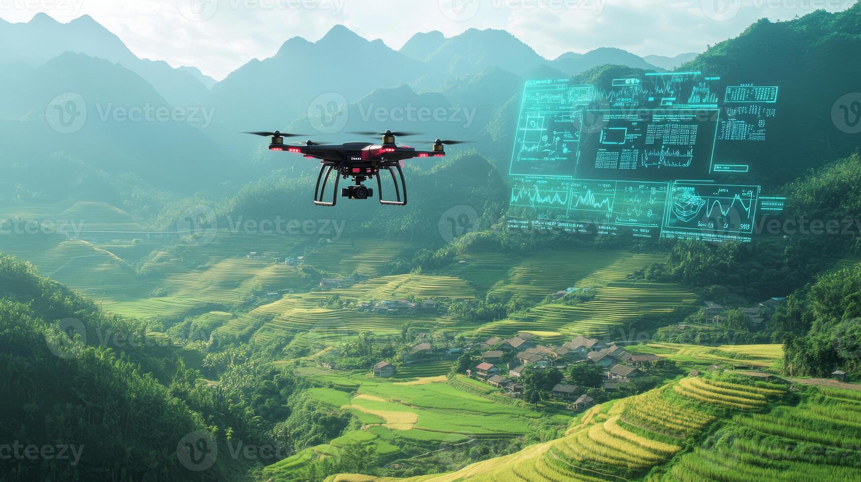 Discover the future of farming with aerial drones and digital monitoring technologies that improve sustainable crop management and enhance agricultural practices for the benefit of our planet photo
