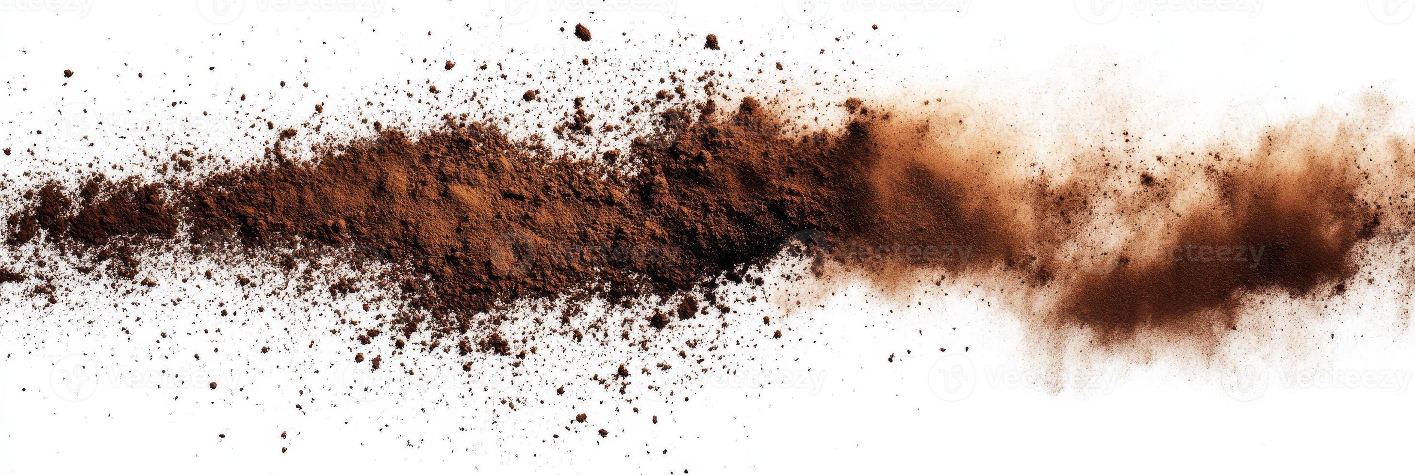 This vibrant representation of a dirt and dust explosion features brown splashes and abstract patterns, making it perfect for backgrounds or artistic projects, adding energy to any creative work photo