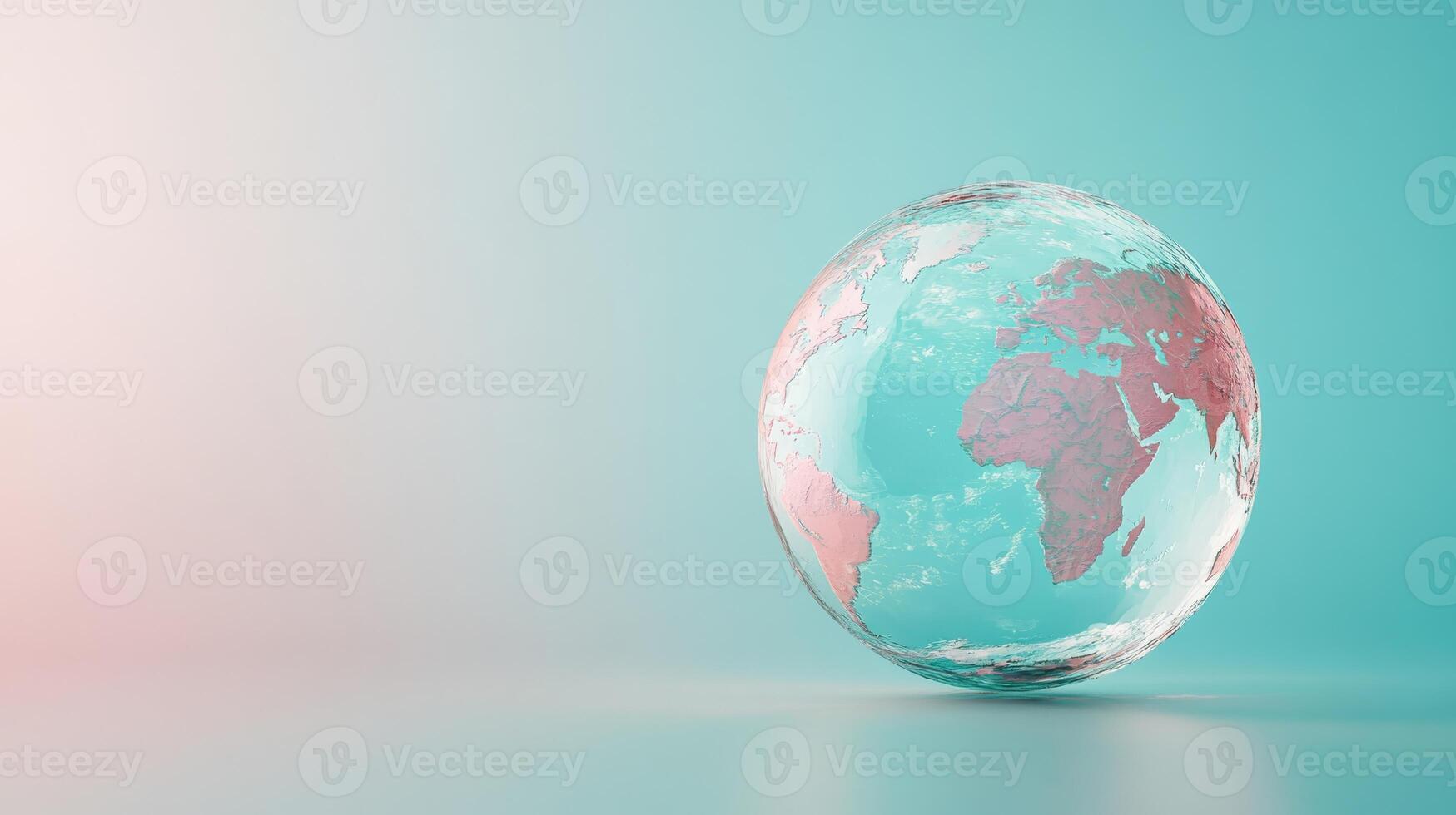 An imaginative and abstract representation of a globe which highlights Africa, showcasing the essence of global connectivity and cultural synergy through a contemporary design aesthetic photo