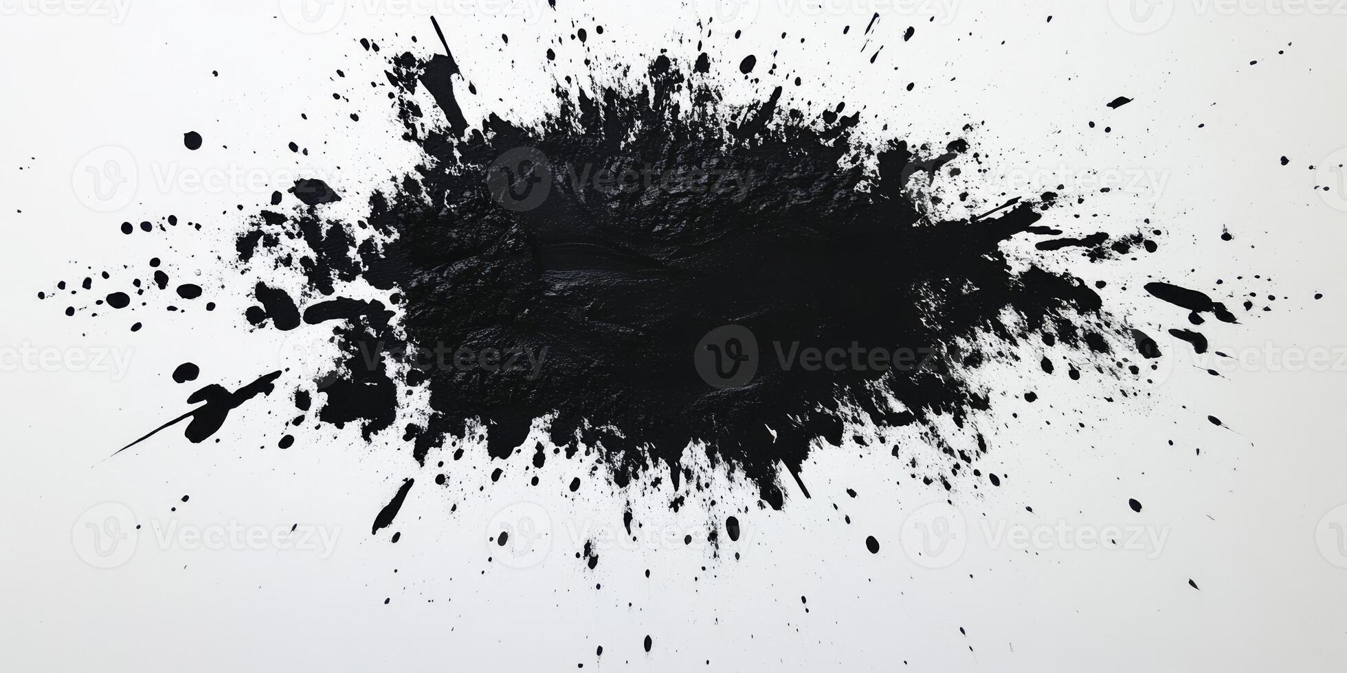 A dynamic black paint splash with grainy texture and noise effect creates a striking artistic statement rich in abstract shapes and patterns that provoke thought and interpretation photo