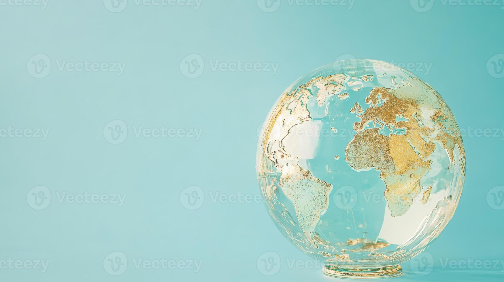 A beautifully designed transparent globe that highlights the continent of Africa, which symbolizes the themes of global connectivity, rich culture, and ecoawareness presented in a modern aesthetic photo