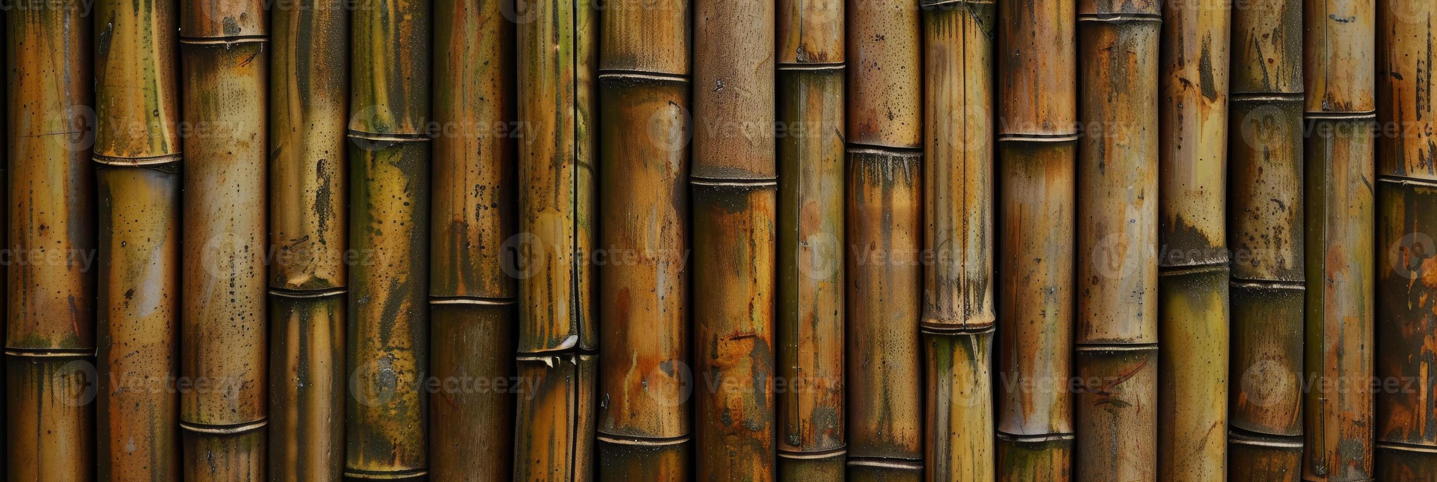 A beautifully textured bamboo wall that is perfect and suitable for creating a background in various media projects photo