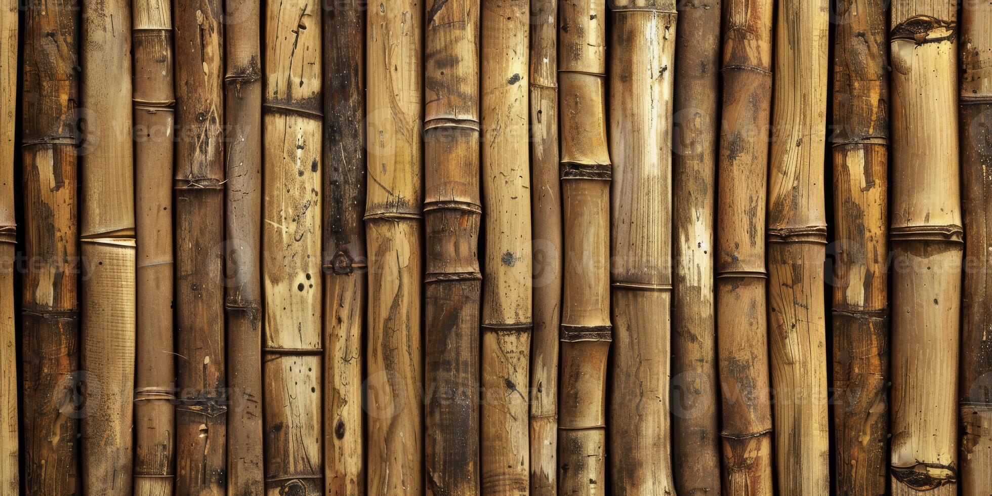 A seamless bamboo texture that is ideal for creating natural, rustic, and ecofriendly design projects photo
