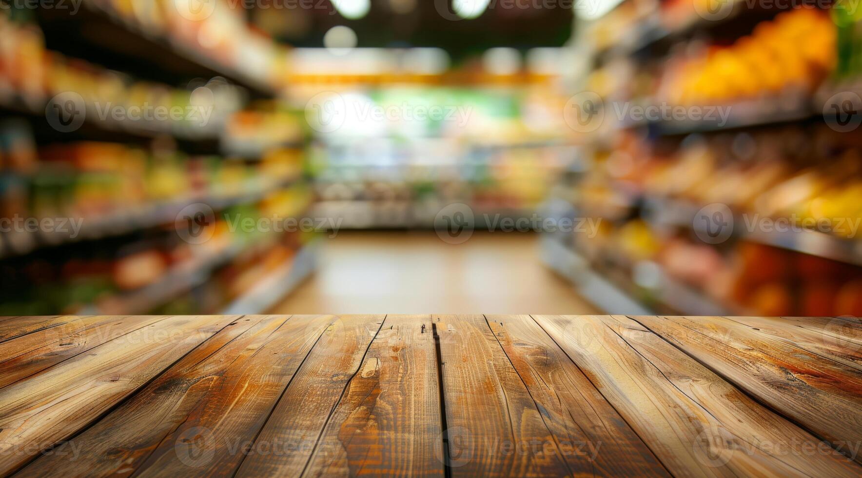 A vibrant grocery store produce aisle that beautifully showcases a diverse selection of fresh fruits and vegetables photo