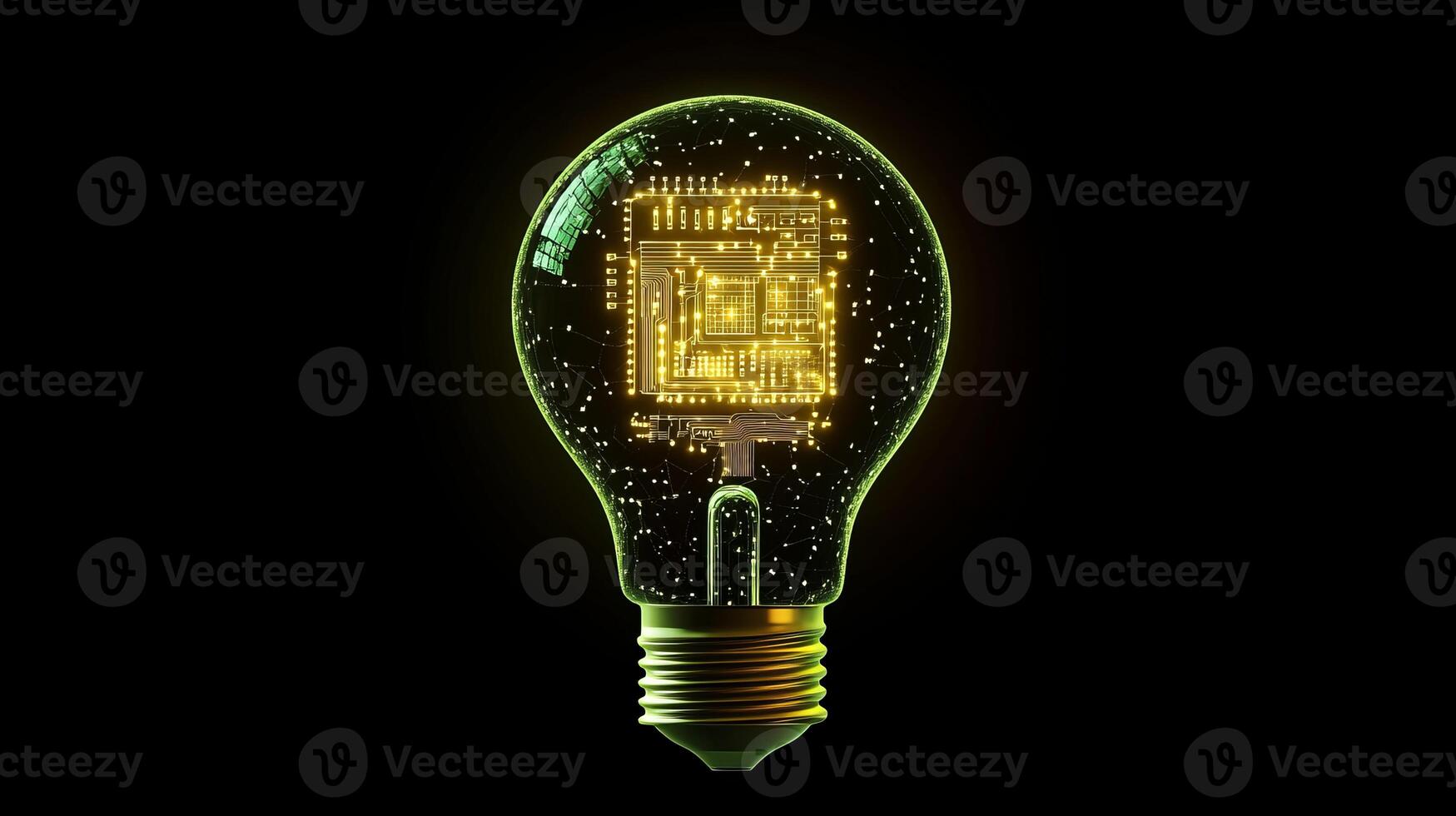 This modern light bulb features an advanced microcircuit, blending technology with elegant illumination to enhance and transform any interior space with its sleek, minimalist design photo