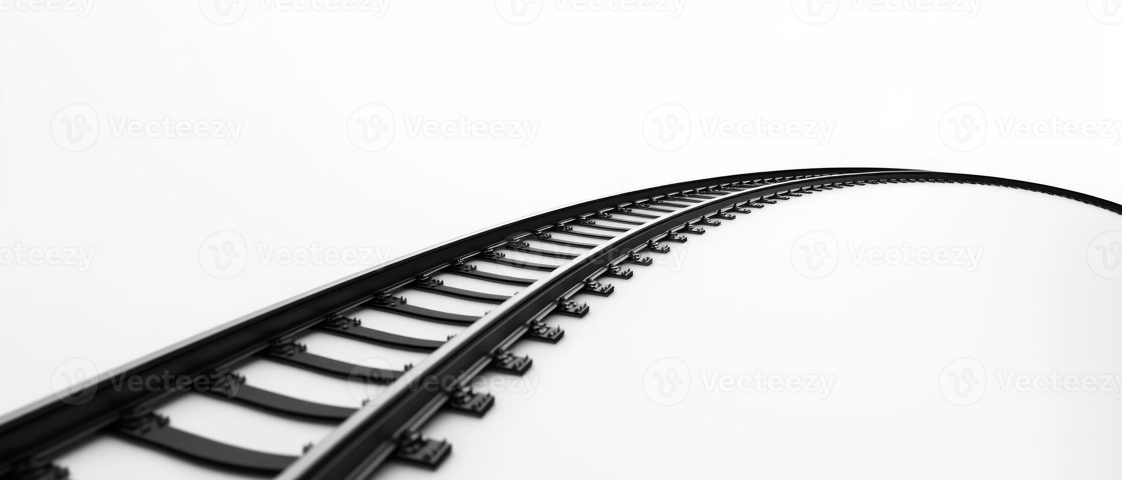 The elegant design of a modern train rail symbolizes contemporary travel and advanced technology, showcasing the future of transportation and speed through a minimalist yet impactful aesthetic photo