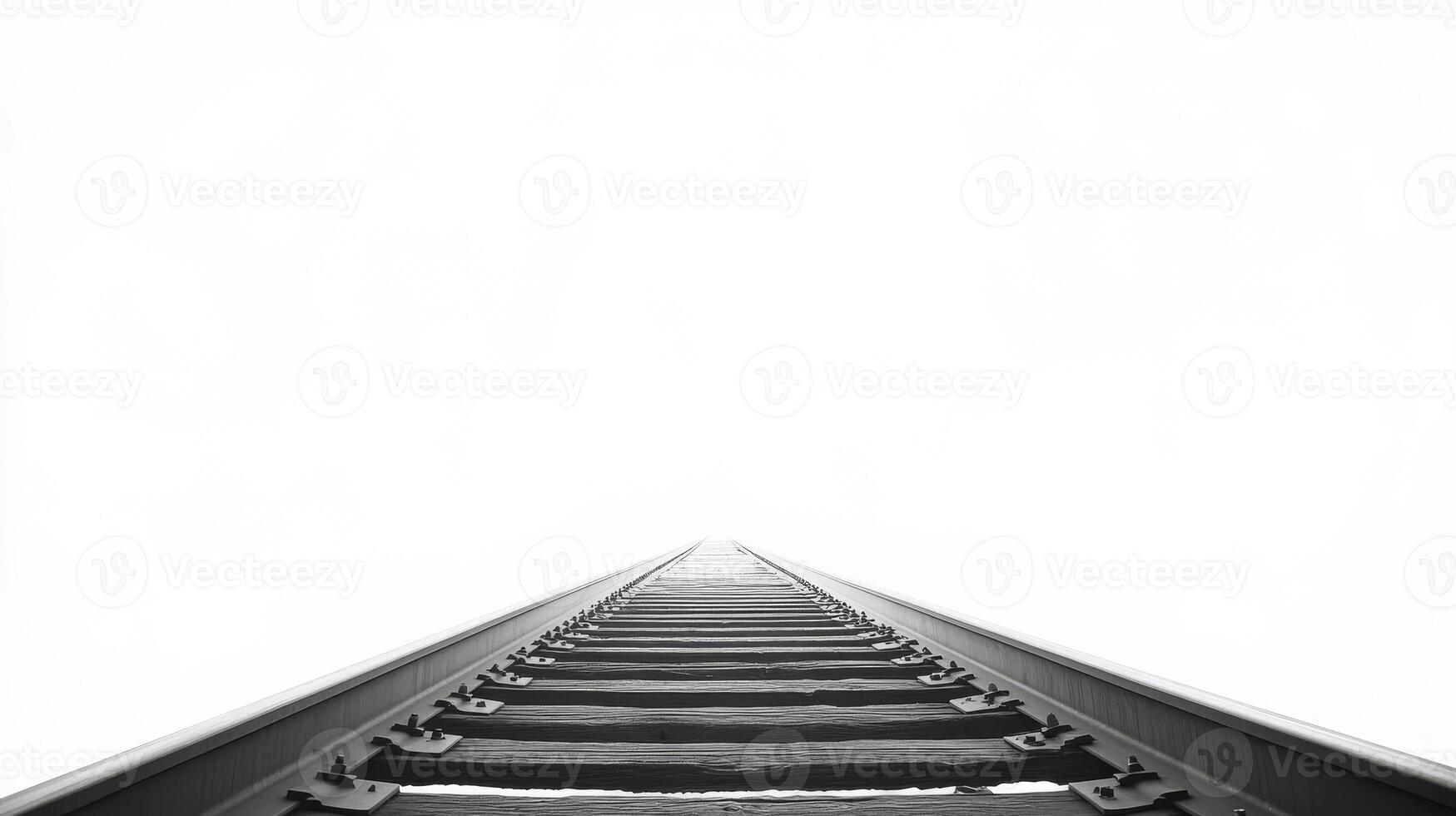 An image of railway tracks stretching to the horizon symbolizes travel and adventure, emphasizing the vital role modern transport plays in our daily movements and exploration of new places photo