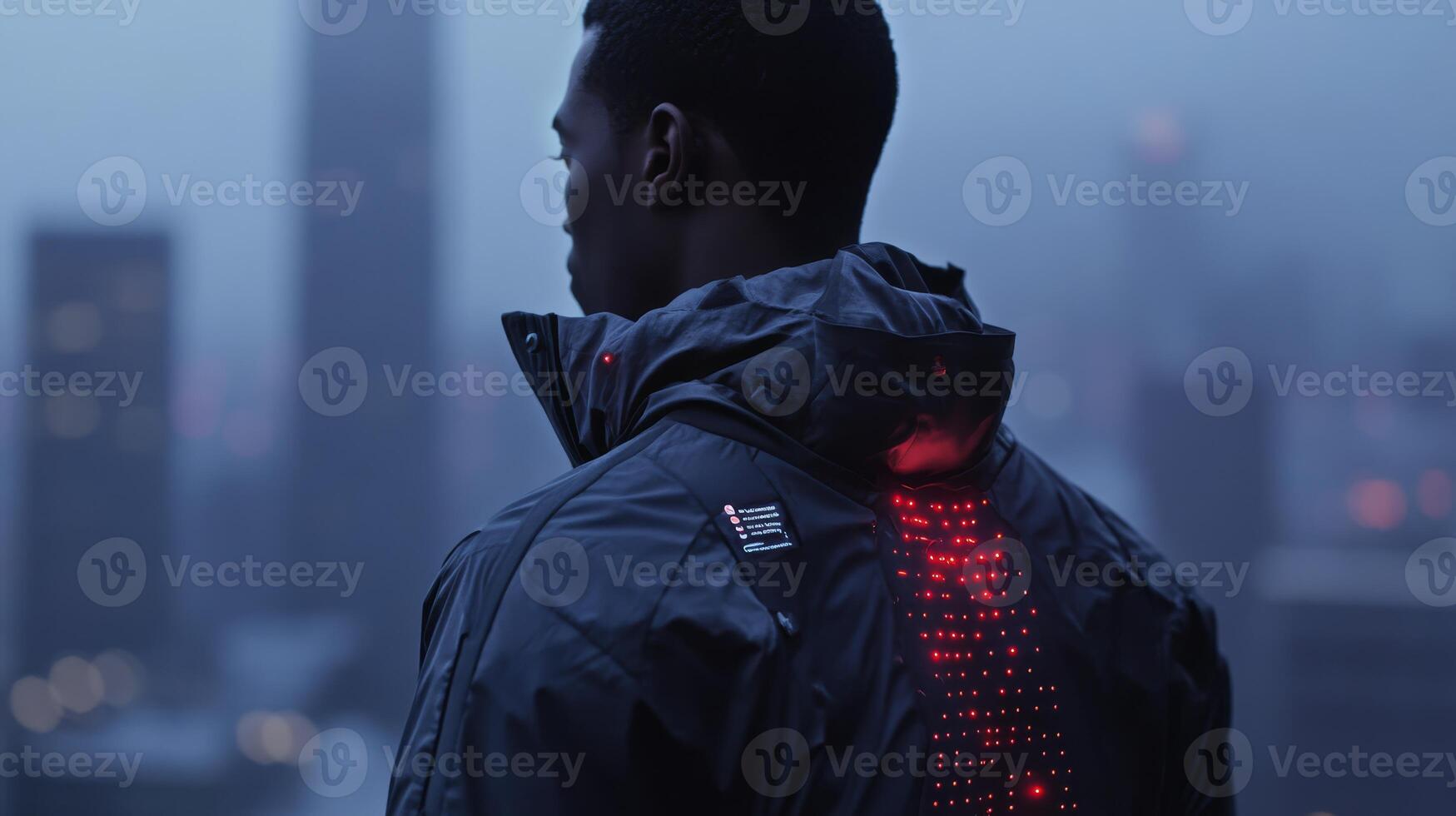 Innovative smart clothing specifically designed to regulate body temperature and monitor wellness in urban settings, showcasing cuttingedge advanced wearable technology for enhanced user experience photo