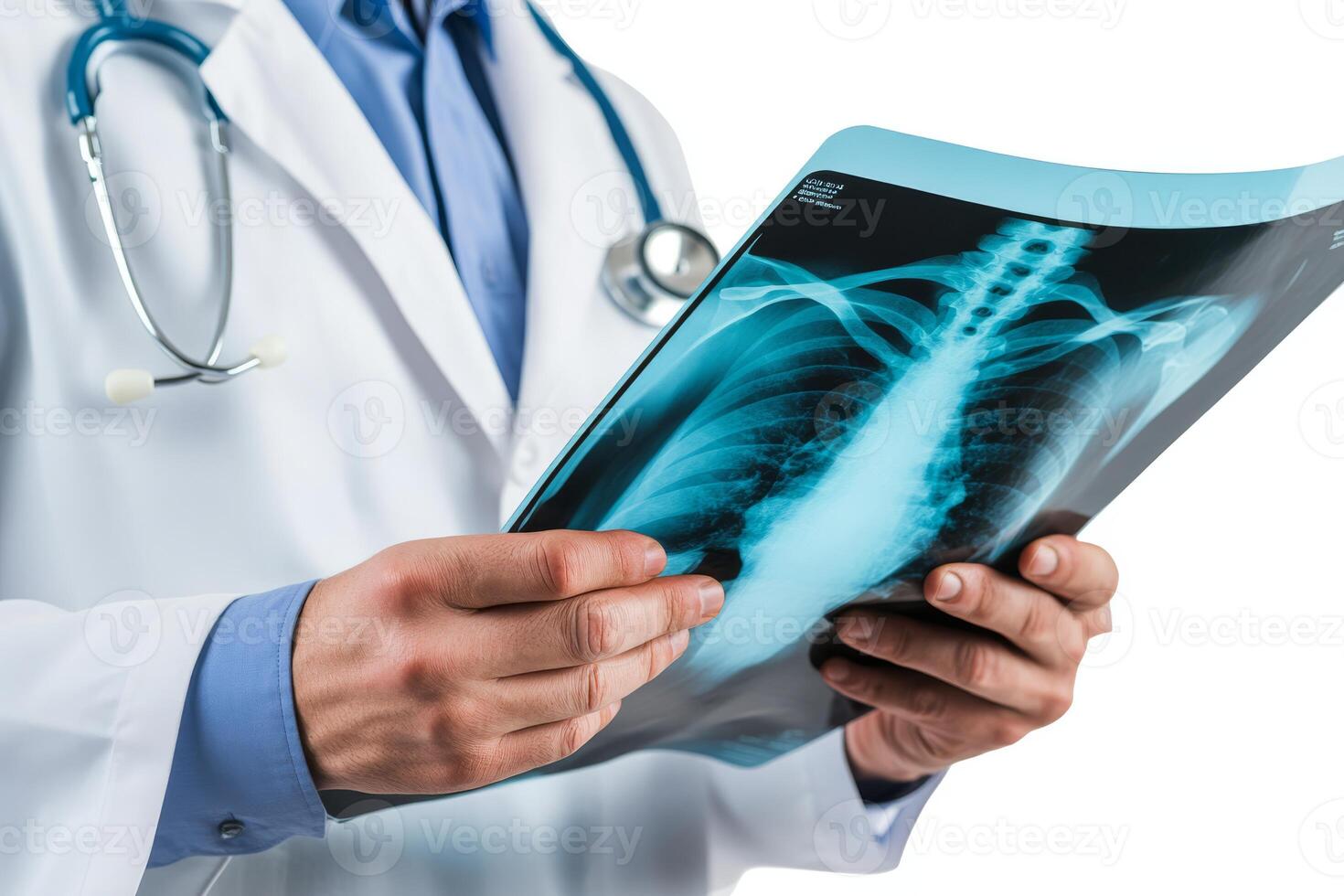 In a clinical environment, a skilled doctor carefully examines a chest Xray, demonstrating their expertise in the field of radiology and their commitment to providing excellent patient care photo