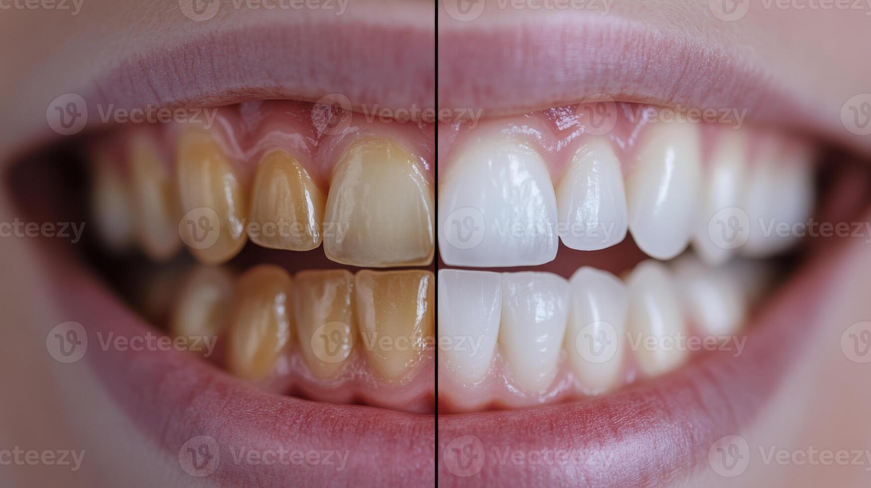This remarkable transformation highlights the impressive and stunning results of teeth whitening procedures, showcasing the striking and noticeable differences in smiles before and after treatment photo