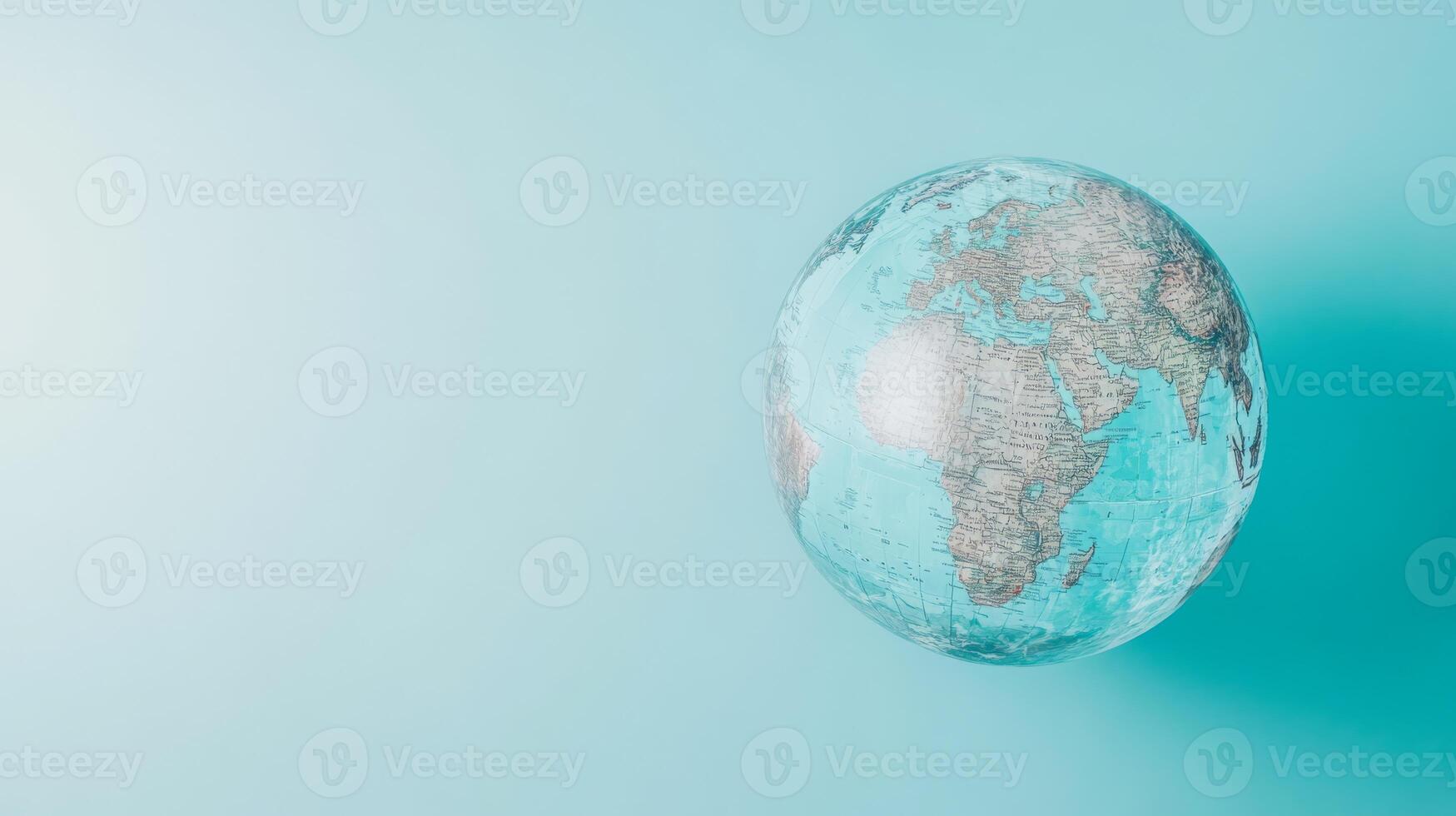 A beautifully designed, transparent globe highlighting Africa symbolizes global connectivity, rich cultural diversity, and environmental awareness, enhanced by a captivating modern aesthetic photo