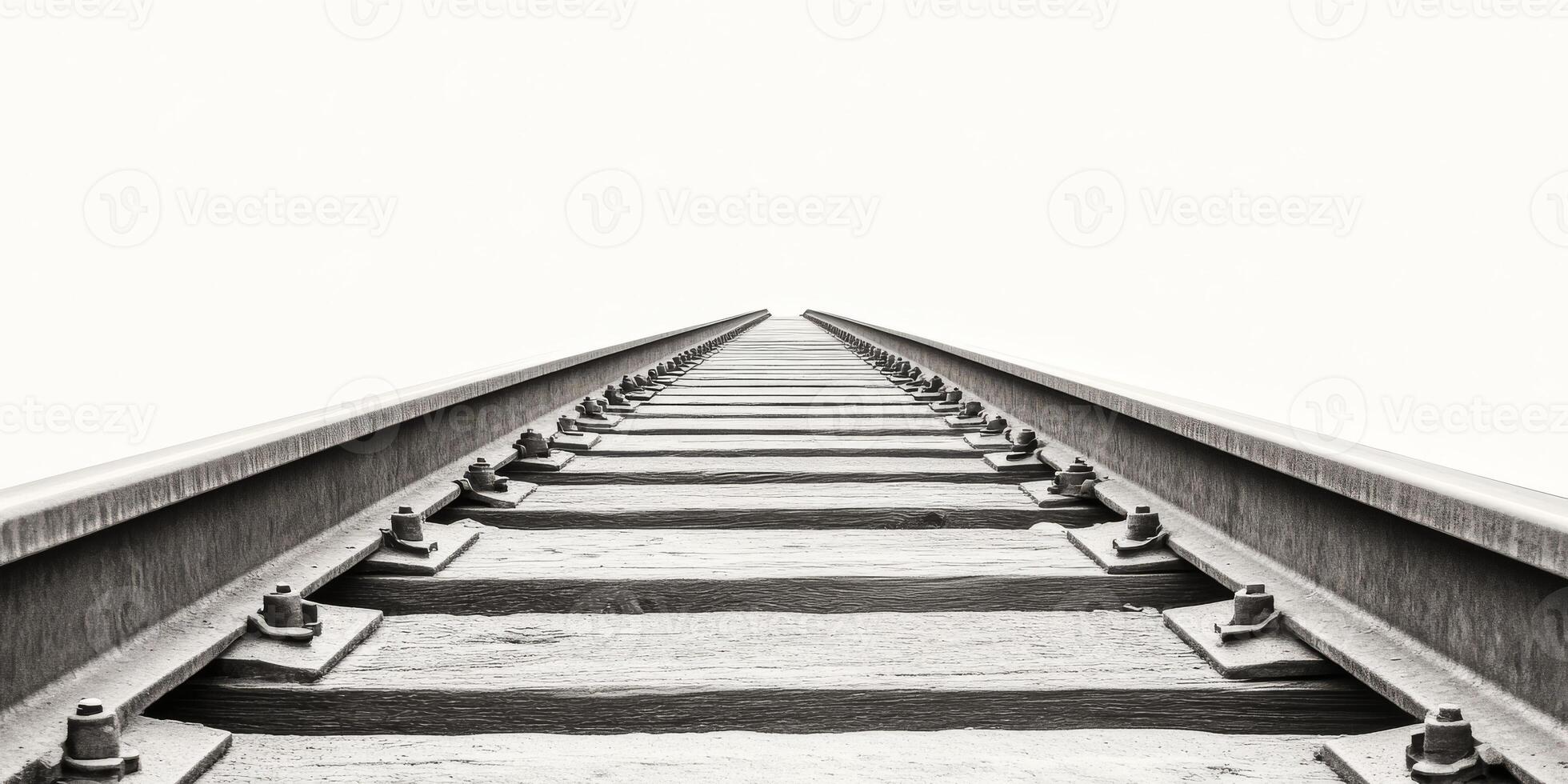 This intriguing image of train tracks symbolizes travel, continuous movement, and adventure, highlighting key themes of modern transportation and its significance in our evolving society photo